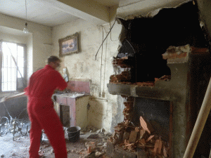 House Renovation Chimney Sledgehammer