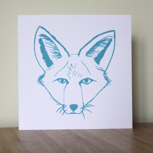 Greetings Card blue fox Isabell Schulz
