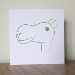 Greetings Card green camel Isabell Schulz