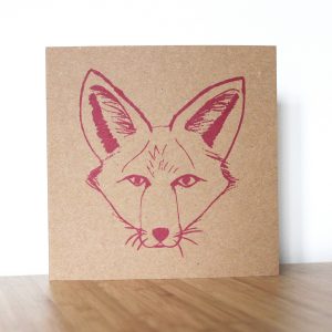 Greetings Card pink fox Isabell Schulz