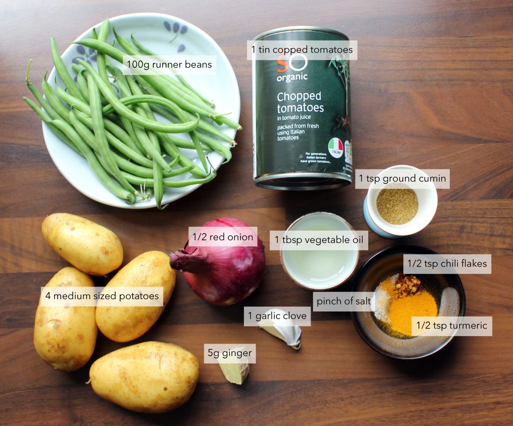 bean potato curry ingredients label plant-based recipe